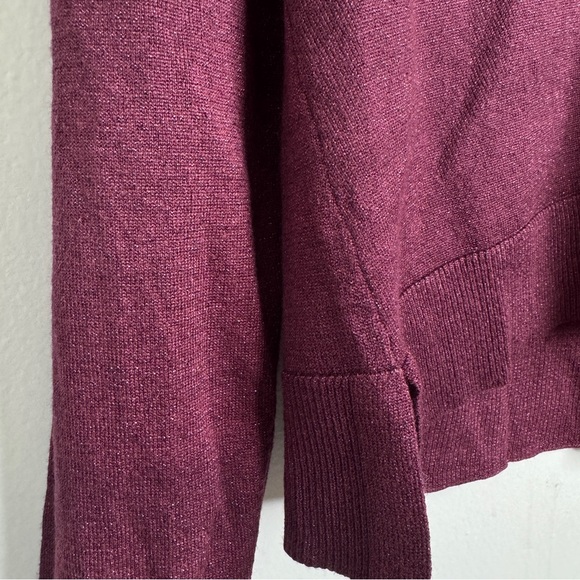 SAM EDELMAN Burgundy Shimmer Women's Sz Small / 2‎ Cropped Vneck Sweater NWOT - Picture 4 of 4
